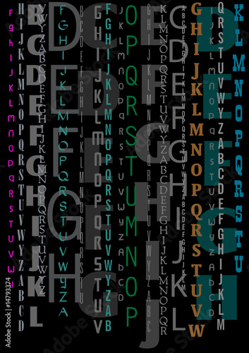 Vector vertical alphabet background
