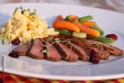 Entenbrust mit Spätzle