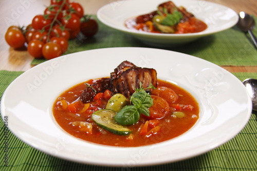 Tomatensuppe mit Speck