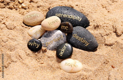 stones on the sand photo