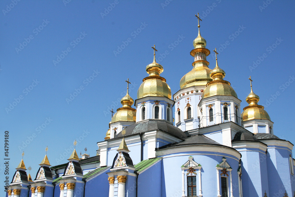 Cupolas of church (Saint Mikhail Monastery Kiev, Ukraine)