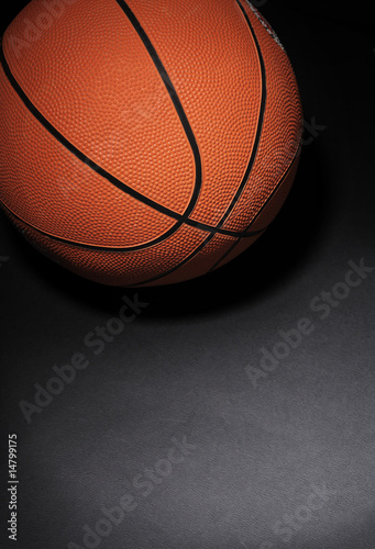 basketball on dark background