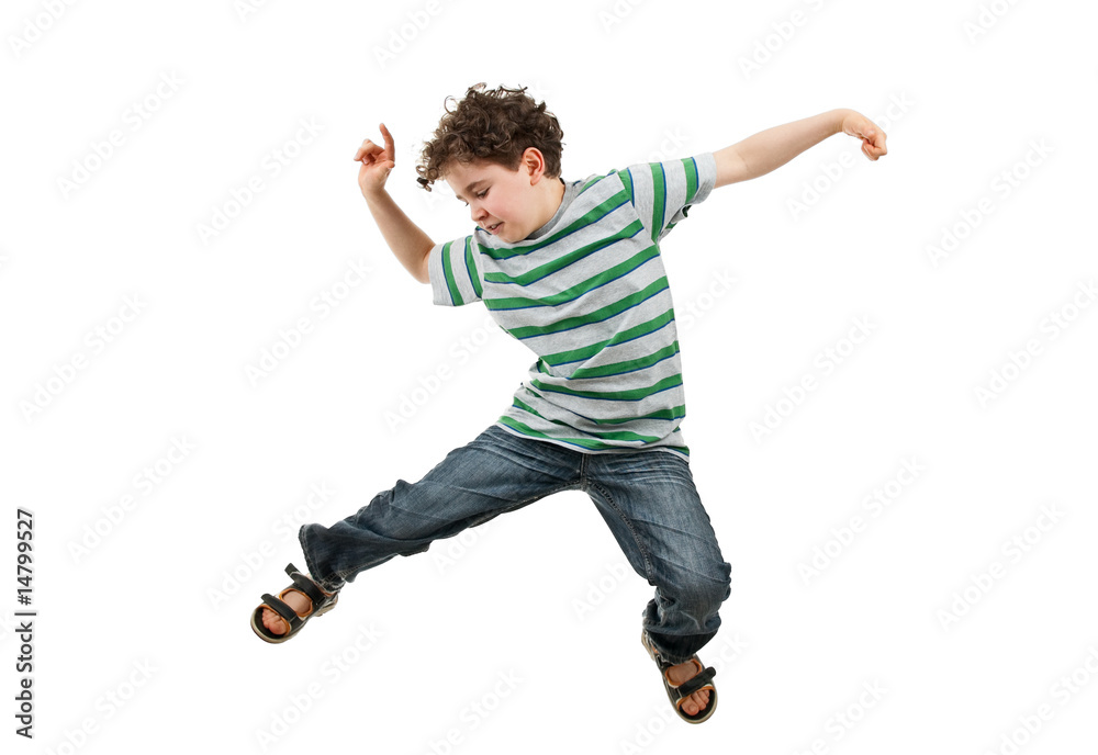Boy jumping isolated on white background Boy jumping isolated on white background