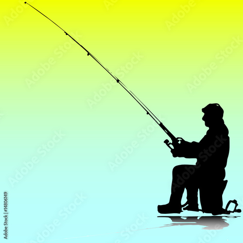 man fishing illustration