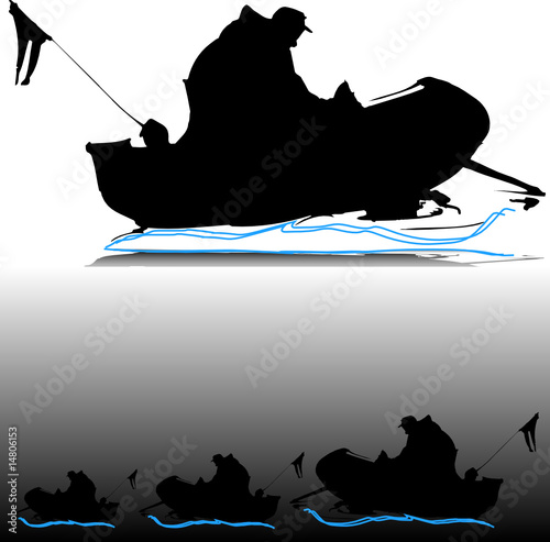 man in boat vector silhouettes