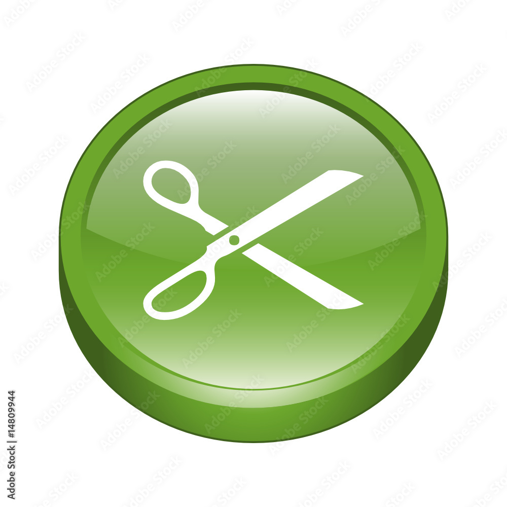 Scissor Sign 3D Icon Button Scissor Sign 3D Icon Button