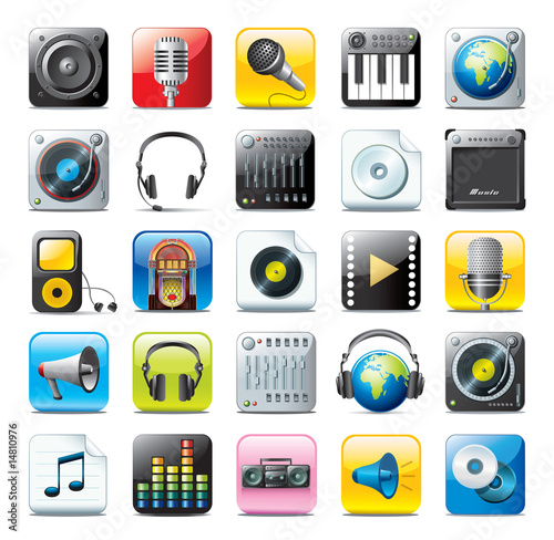 multimedia icons - audio set