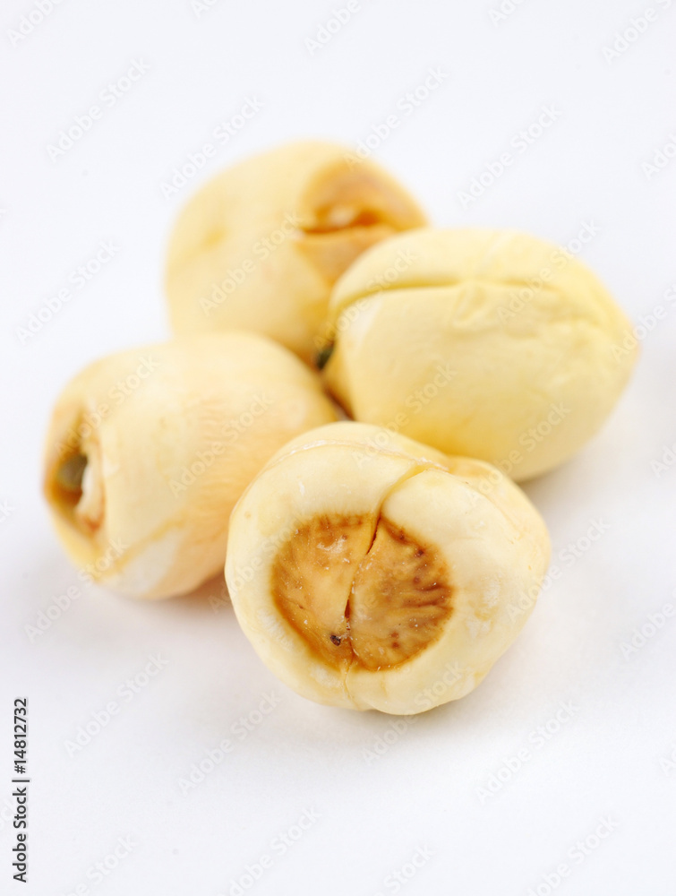 Chinese herbs Semen Nelumbinis or dried otus seeds macro Chinese herbs Semen Nelumbinis or dried otus seeds macro