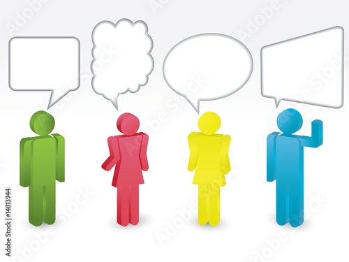 cartoon people communication vector set