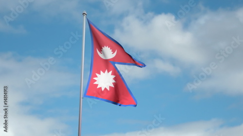 HD 1080p flag of Nepal. Seamless loop.
