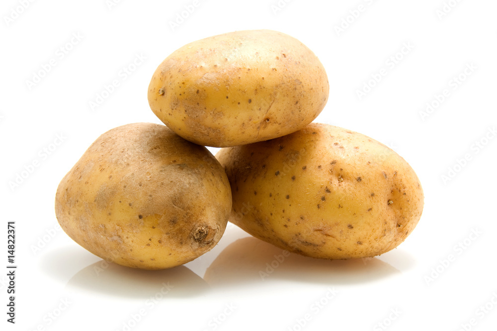 three potato isolated on white background three potato isolated on white background