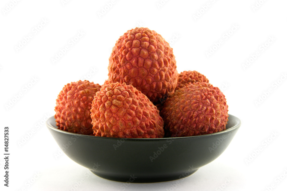 Lychee in a Black Dish Lychee in a Black Dish