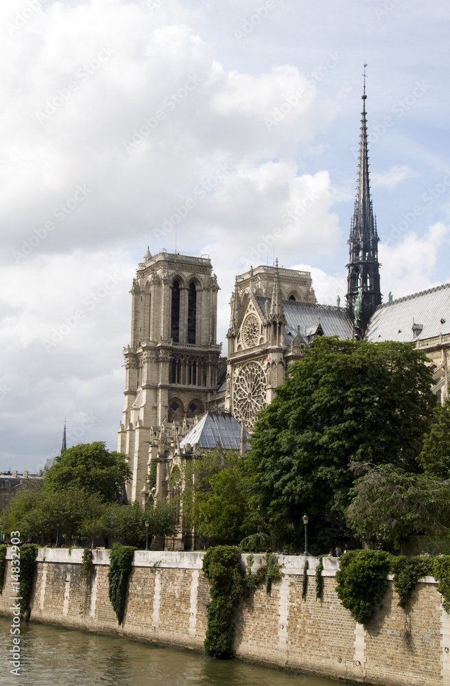 notre dame cathedral paris france on the river seine