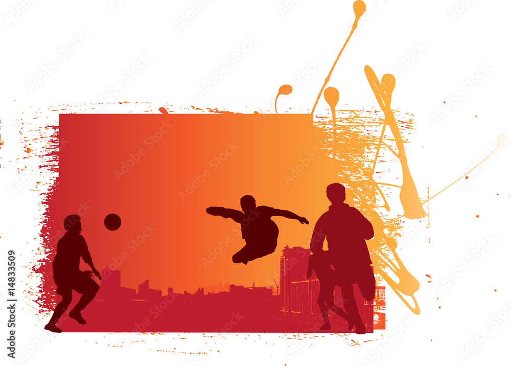 Obraz premium grunge and urban style football soccer illustration