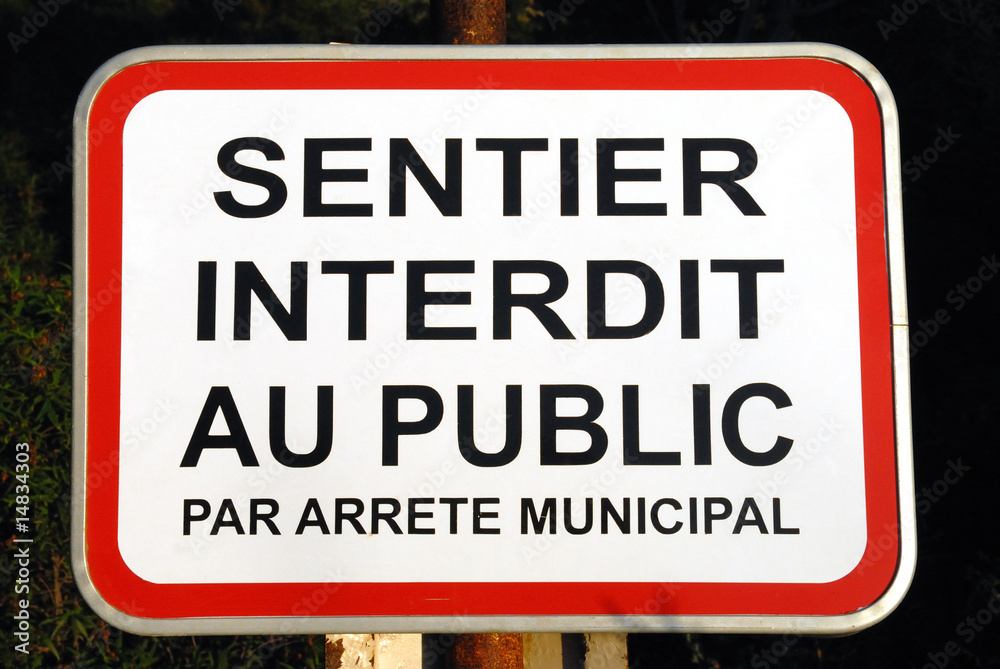 panneau d'interdiction