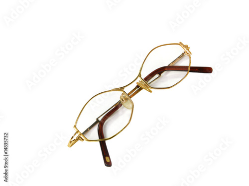 gold glasses isolated