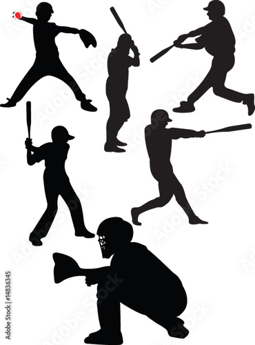 baseball players collection - vector