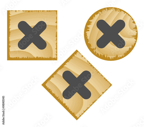 Wood web buttons. Vector illustration.