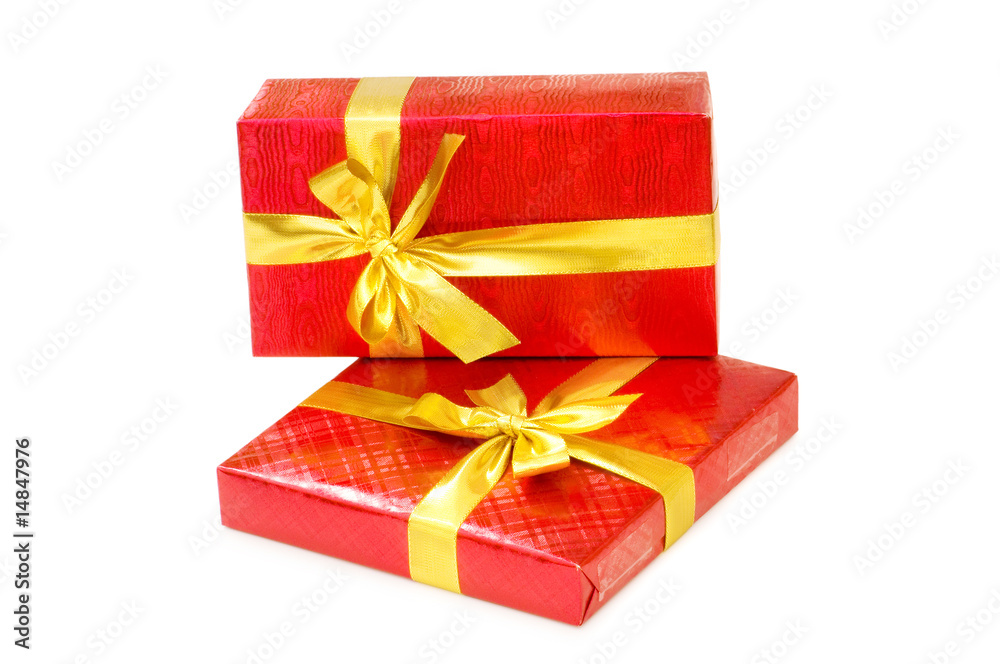 Obraz premium Gift boxes isolated on the white background