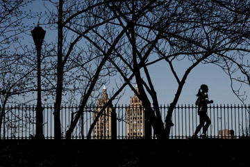 Sierkussen Joggen Hardloper in Central Park New York  © carlos Restrepo
