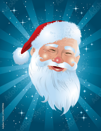 Santa face with blue glow