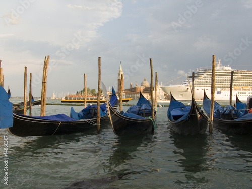 Gondolas near San Marco Venice © Lukas Hlavac
