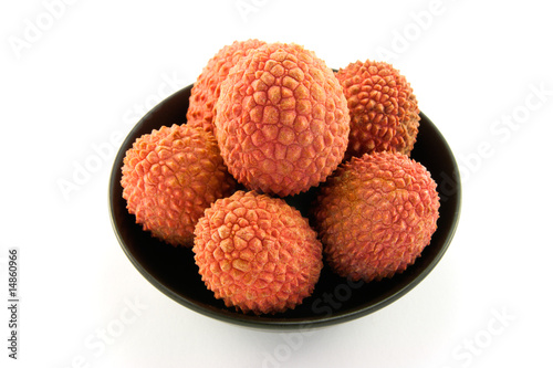Lychee in a Black Dish