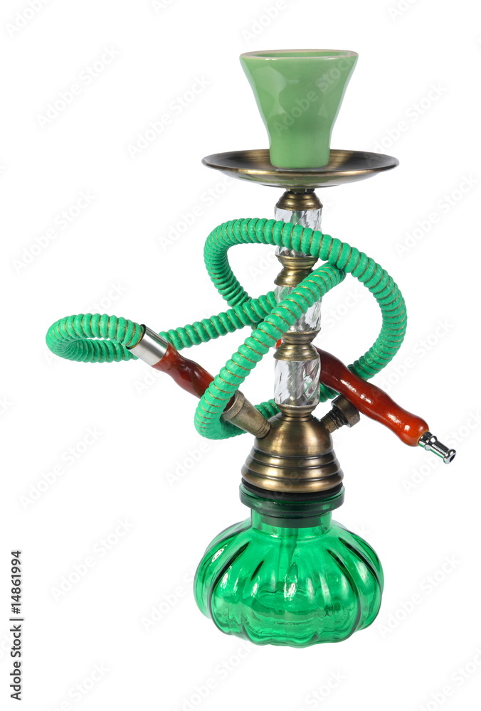 green Hookah on a white background green Hookah on a white background
