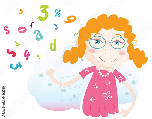 Funny letters. Language lesson in school. Vector Illustration.