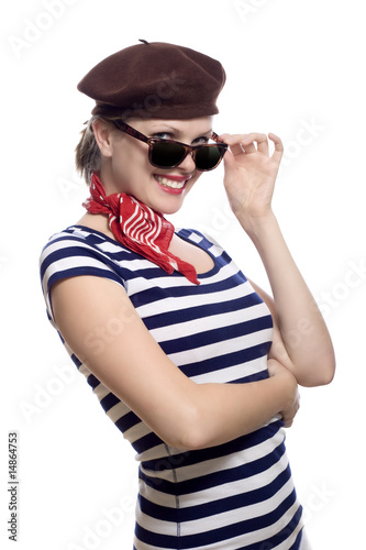 beautiful girl in classic 60s french look