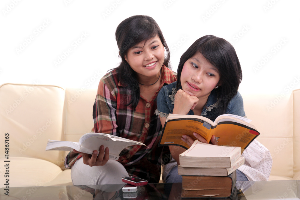asian student learning at home asian student learning at home