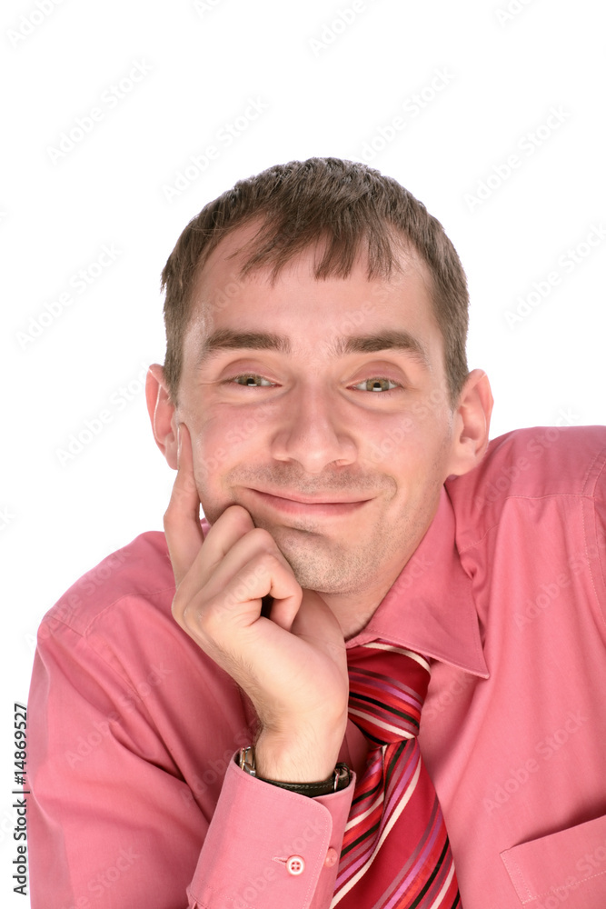 Smiling young man on isolated background