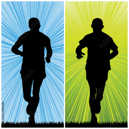 man running, vector illustration