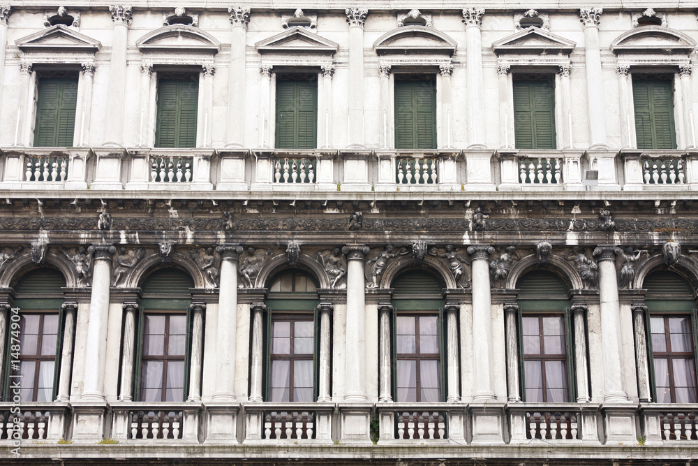 Architecture in San Marco Plaza in Venice