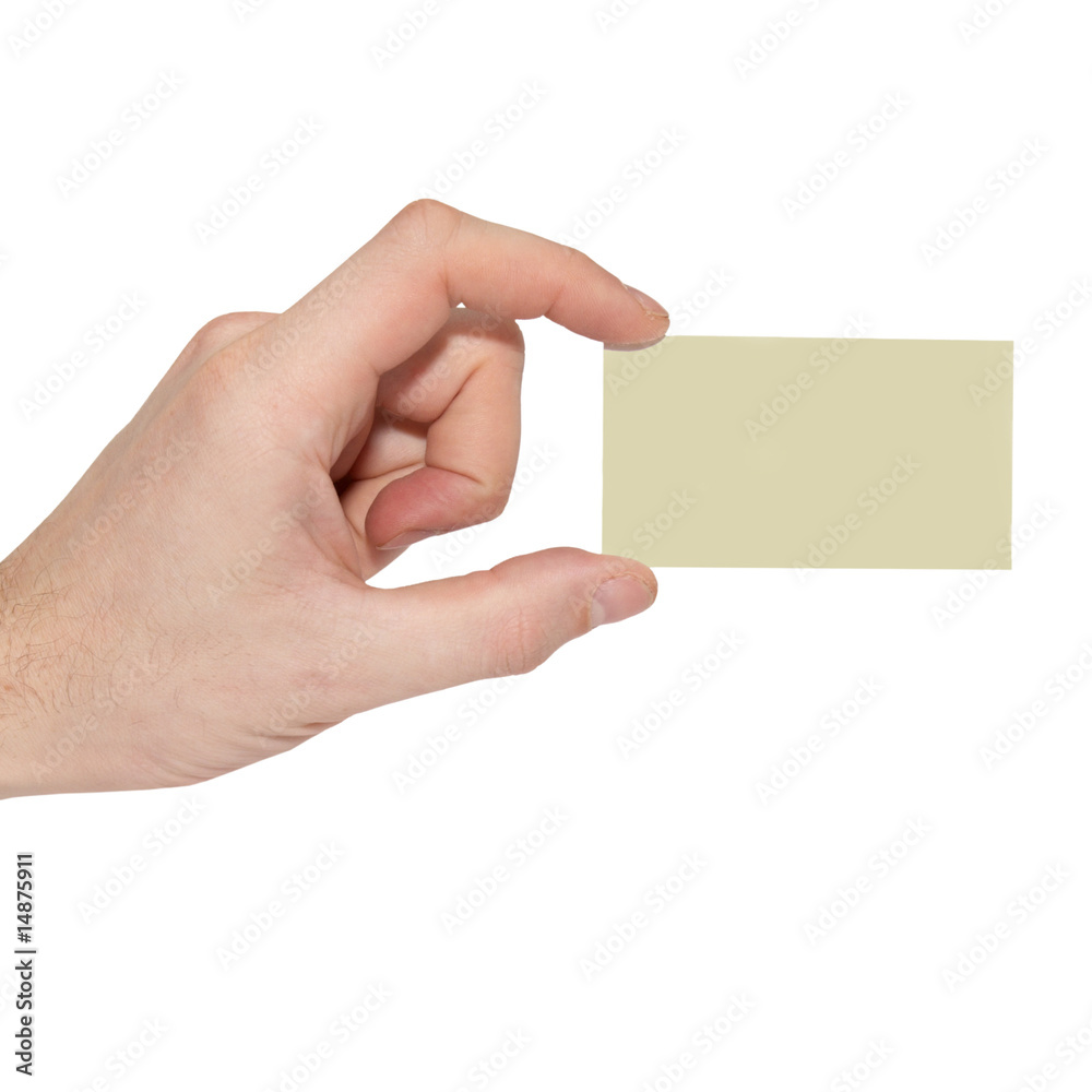 Obraz premium Gray card blank in a hand