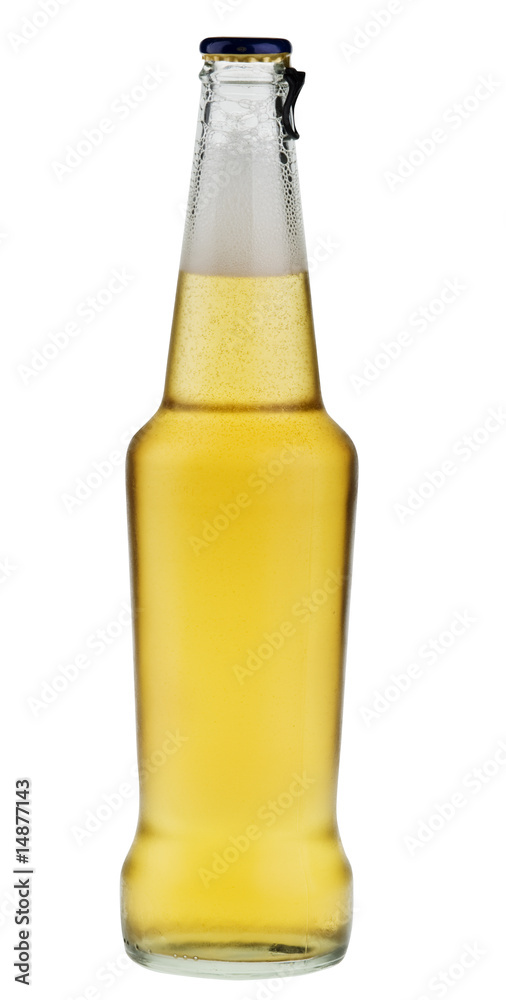 Alcohol light beer bottle isolated over white. Alcohol light beer bottle isolated over white.
