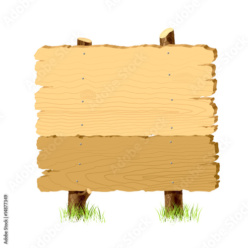 Wooden signboard. Vector.