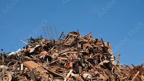 Rusted scrap metal pile
