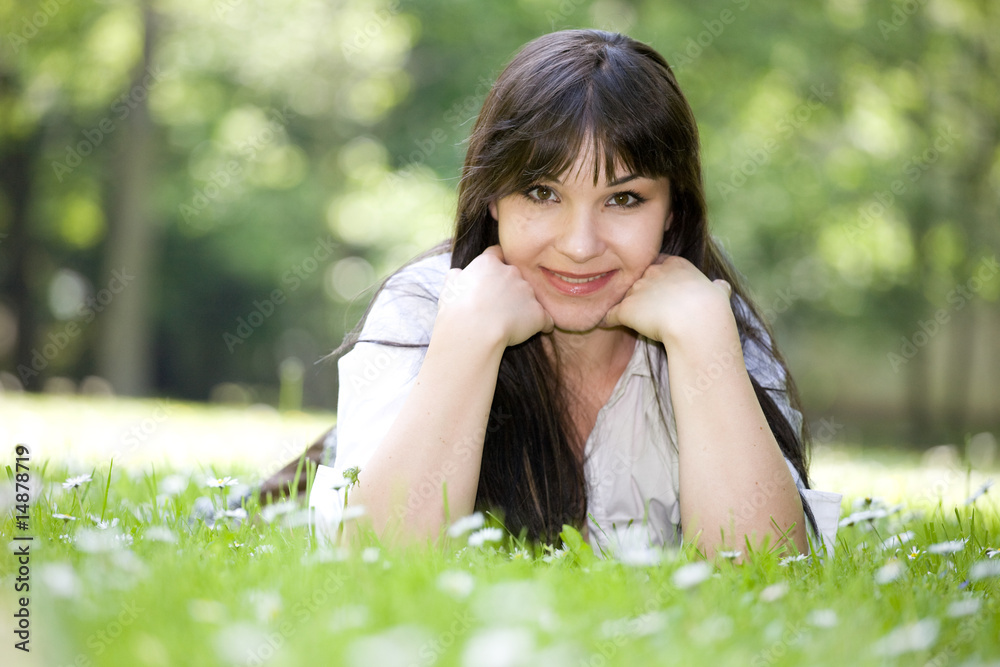 woman on grass woman on grass