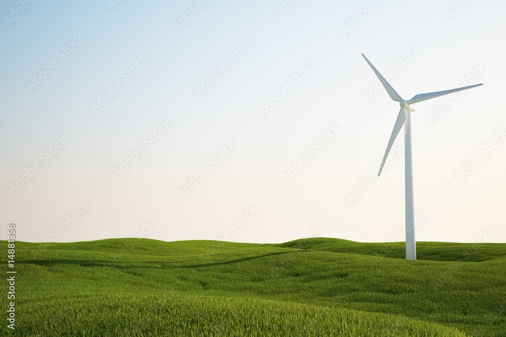 Obraz premium wind turbine on green grass field