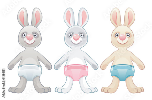 cheerful small leveret in nappy