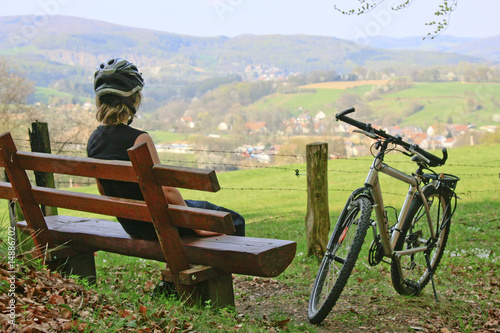Radfahrer bei der Rast