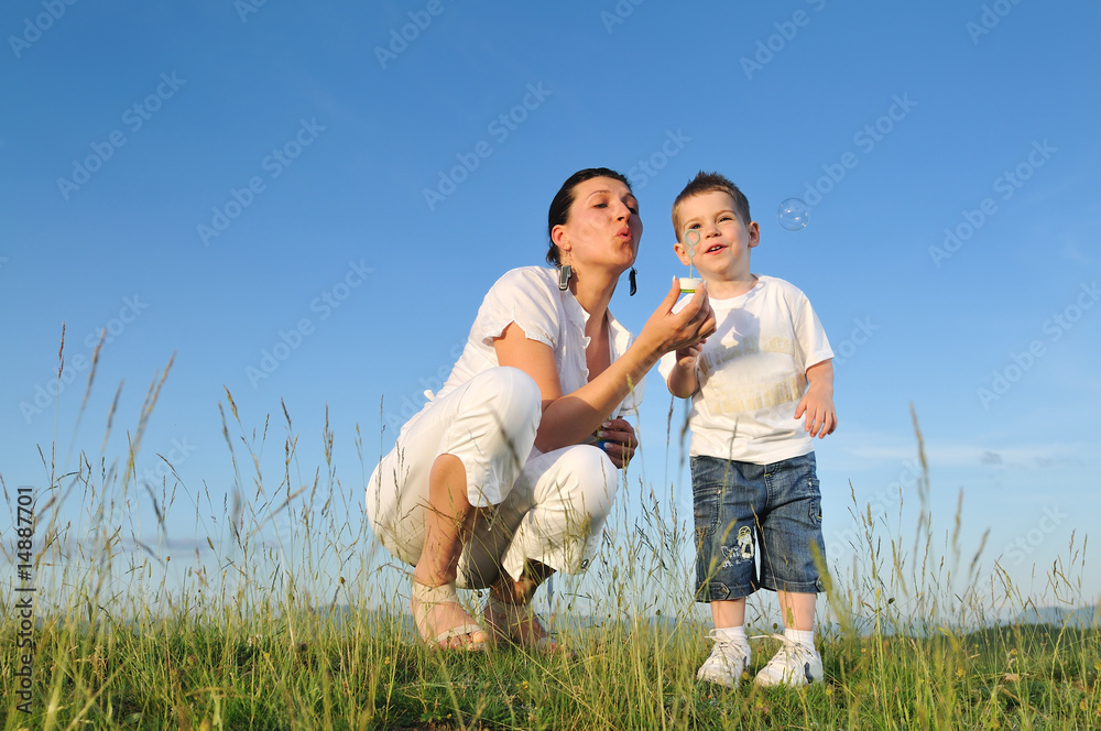 woman child bubble