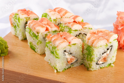 Sushi futomaki with shrimp