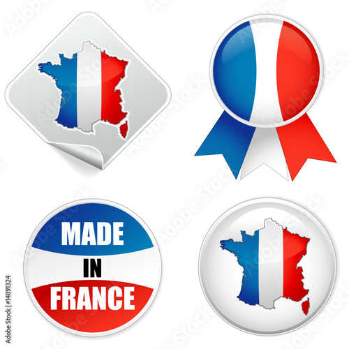 MADE IN FRANCE sticker and seal