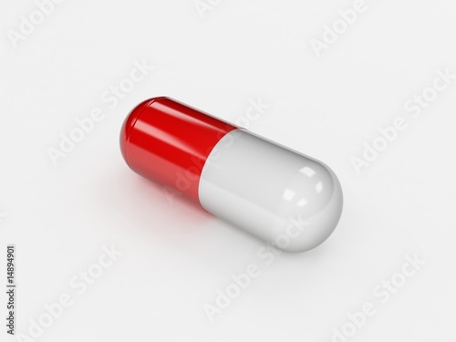 Red and white capsule
