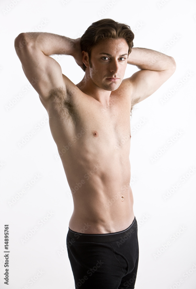 An attractive man with just his underwear on An attractive man with just his underwear on
