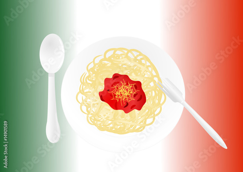 spaghetti bolognese illustration