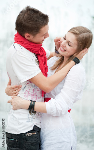 beautiful couple embracing