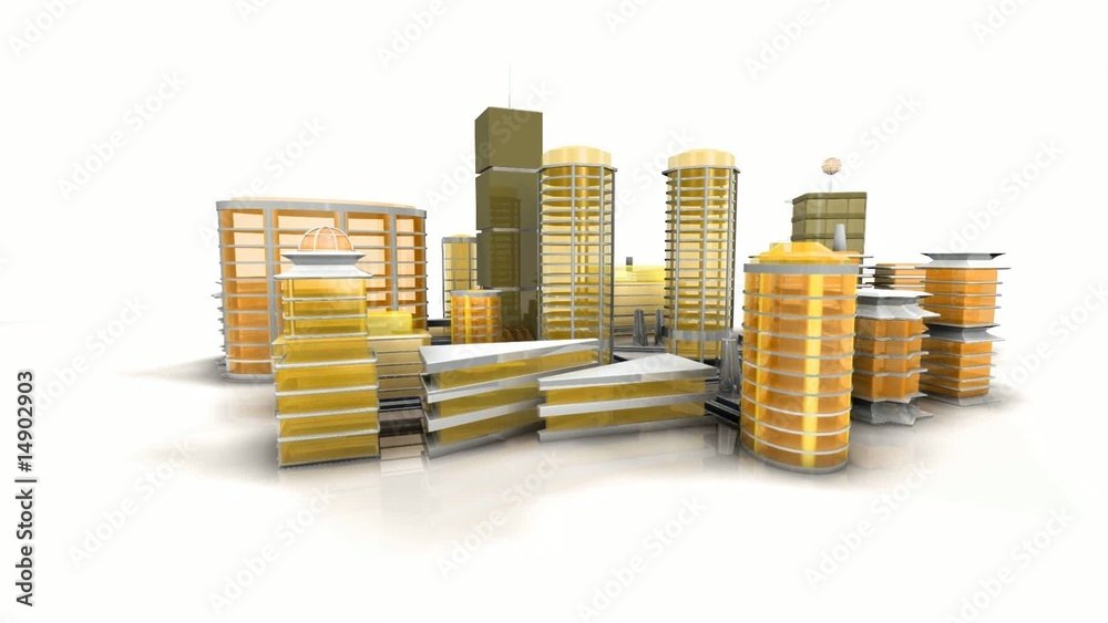 Animation  ville orange 3D
